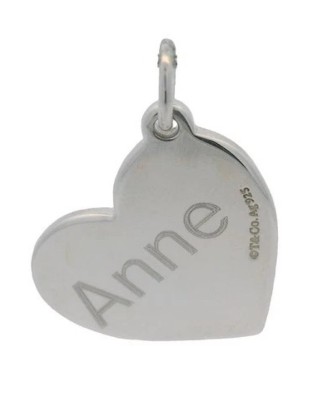 Tiffany & Co 925 Sterling Silver Mom Medium Heart Tag "Anne" Pendant